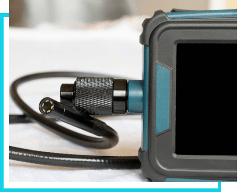 Waterproof sewer inspection camera and video monitor